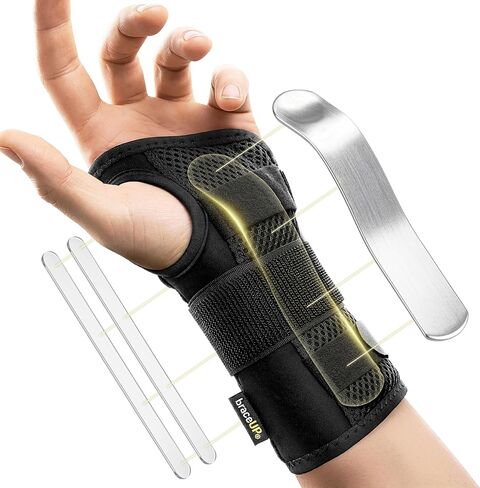 BraceUP Carpal Tunnel Wrist Brace - Metal Wrist Splint for Hand and Wrist Support, Tendonitis Arthritis Pain Relief in Kuwait