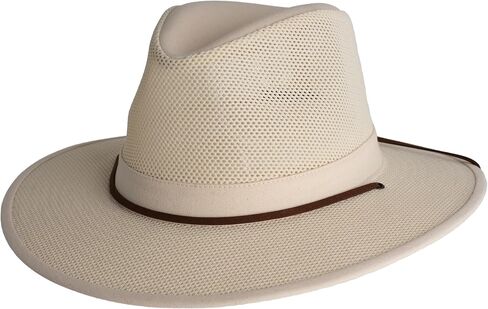 Henschel Hats Original Aussie Breezer - Wide-Brim Sun Hat for Men with Adjustable Chin Cord | Perfect Men's Summer Hat in Kuwait