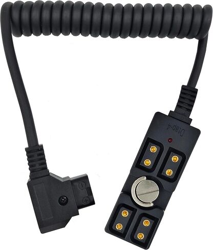 D-tap Male to 4 Port Female Splitter Power Cable Hub Connector with Indicator Light & 1/4" Mount Suitable for Anton Bauer V-Mount ARRI RED Camera TILTA Steadicam IDX Battery, for D-Tap outputs in Kuwait