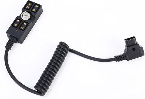 D-tap Male to 4 Port Female Splitter Power Cable Hub Connector with Indicator Light & 1/4" Mount Suitable for Anton Bauer V-Mount ARRI RED Camera TILTA Steadicam IDX Battery, for D-Tap outputs in Kuwait