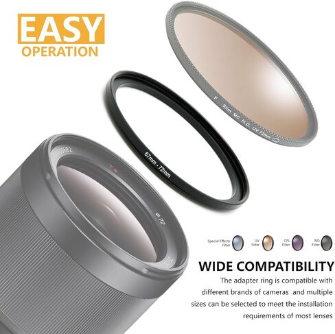 GZNLY 52mm to 49mm Step-up Adapter Rings Filter Adapter Black Metal Step Down Filter Ring Adapter Compatible with All Brand UV CPL ND Camera Lens Filter Stepping Rings (52mm-49mm) in Kuwait