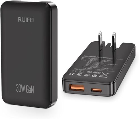 30W Flat USB C Charger Block,Dual-Port,Black in Kuwait