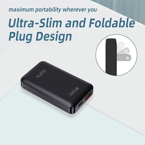 30W Flat USB C Charger Block,Dual-Port,Black in Kuwait
