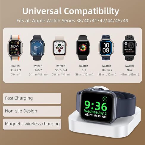 𝟐𝟎𝟐𝟔 𝐔𝐩𝐠𝐫𝐚𝐝𝐞𝐝 for Apple Watch Charger Stand with USB C Cord in Kuwait