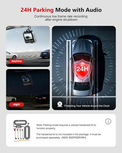 4K Dash Cam Front and Rear, HDR Night Vision Dash Camera for Cars 64GB Card 5.8GHz WiFi6 up to 20MB/s APP Control Dash Cams Built-in GPS, G-Sensor, Loop Recording, 170°Wide Angle, 24H Parking Mode in Kuwait
