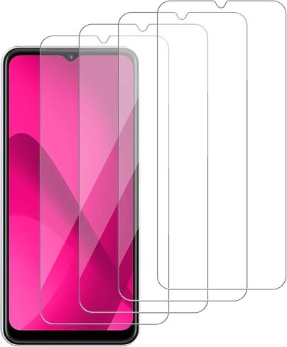 4 Pack Glass Screen Protector Compatible for T-Mobile Revvl 8 / TMRV085G [9H Hardness]-HD Screen Tempered Glass, Scratch Resistant,Easy Install [Case Friendly] in Kuwait