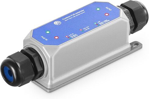 Outdoor IP67 Waterproof Gigabit PoE Passthrough Switch, 1 in 2 Out Extender, IEEE802.3af/at/bt Powered 90W, 10/100/1000Mbps Ethernet, Wall Mount Plug and Play in Kuwait