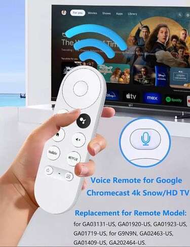 New Upgrade Voice Remote for Google Chromecast 4k Snow/HD TV, Replacement Remote Control for G9N9N, GA01920-US, GA01409-US, GA01923-US, GA01919-US in Kuwait