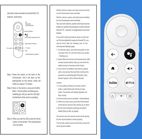 New Upgrade Voice Remote for Google Chromecast 4k Snow/HD TV, Replacement Remote Control for G9N9N, GA01920-US, GA01409-US, GA01923-US, GA01919-US in Kuwait