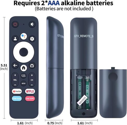 GTV-Remote-S Replacement Remote Control for Element Google TV Streaming Media Player, Voice Search, Compatible Models E650AE65G E650AE55G E450AD70G etc. in Kuwait