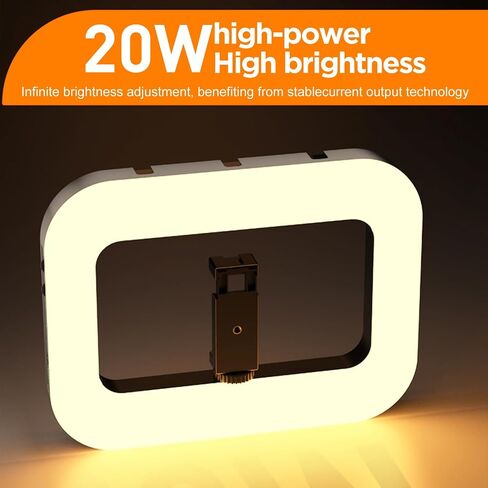 20W Ring Video Light with 8000mAh Built‑in Battery & 80inch Tripod 3H Max Brightness Portable Handheld Phone Fill Light Expandable for Mic & Camera Kit Easy Shooting for Vlogging Selfie Live Stream in Kuwait