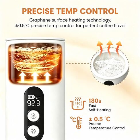 Electactic Portable Coffee Maker with Self-Heating, Small Camping Coffee Maker for Travel with 9000mAh Battery, Travel Coffee Maker for Ground Coffee & Nespresso Pods, White in Kuwait