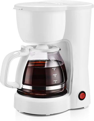 White 5-cup drip coffee maker. Compact coffee brewer for home kitchens and small spaces. in Kuwait