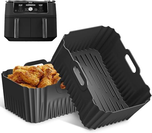 2PCS Silicone Air Fryer Liners, Reusable Air Fryer Liners for Ninja Foodi in Kuwait