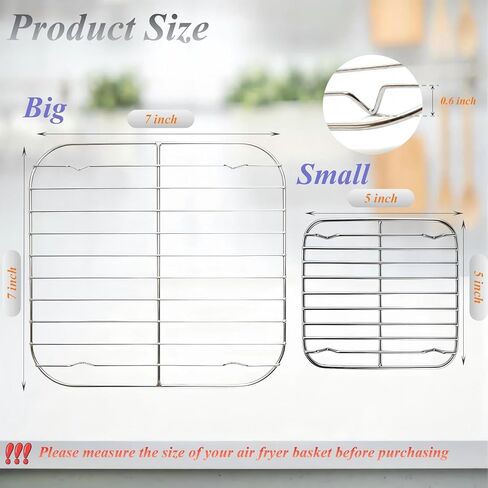 Crisper Rack for Ninja Crispi, 2PCS Stainless Steel Air Fryer Rack in Kuwait