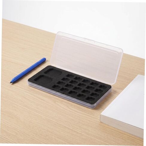 BESPORTBLE Memory Card Storage Box Holder Case for 20 and Standard Memory Cards with Protective Plastic and Sponge Interior, Ultraslim Portable Organizer for Travel and Professional Use in Kuwait