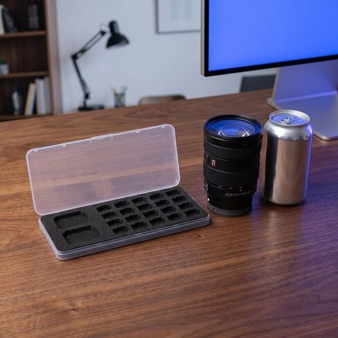 Memory Card Storage Case Lightweight and Stylish Organizer for 20 Cards, Ultrathin Protective Mini Storage Box with Plastic and Sponge Material for Professional and Casual Use in Kuwait
