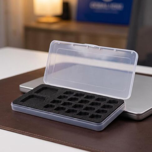 Memory Card Storage Case Lightweight and Stylish Organizer for 20 Cards, Ultrathin Protective Mini Storage Box with Plastic and Sponge Material for Professional and Casual Use in Kuwait