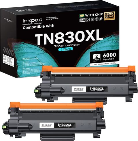 TN830XL TN830 Toner Cartridges for DCP-L2640DW HL-L2460DW, 4 Pack Black in Kuwait