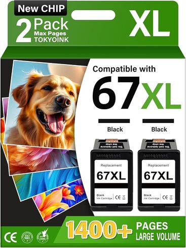 TOKYOINK 67XL Ink Compatible for HP Ink 67 HP 67XL 2 Pack Black/Color Combo in Saudi Arabia