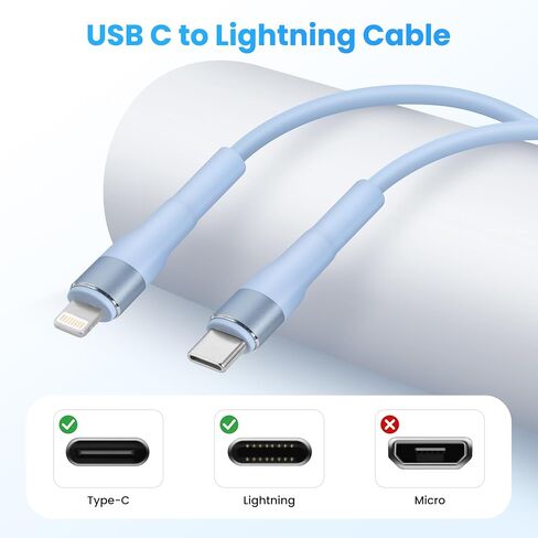 USB C to Lightning Cable 10FT/3M [Apple MFi Certified] for iPhone Charger Fast Charging Lightning Cable Charger Cord Compatible with iPhone 14/13/12/11 Pro Max/XS MAX/XR/XS/X/8/7 Plus iPad AirPods in Kuwait