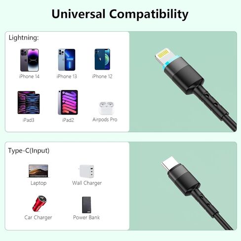 2Pack CarPlay USB-C to Lightning iPhone USB Coiled Charger Cable for Car,4Ft Apple Short Charging Cord Sync Data Retractable Charger Connector for iPhone14/13/12/11 SE/Xr/iPad[MFi Certified]-Black in Kuwait
