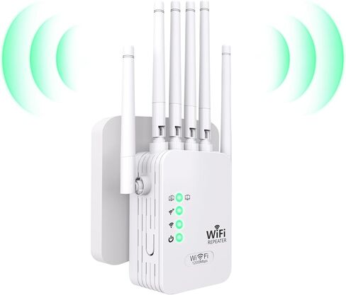 1200Mbps Dual Band WiFi Repeater, 6 Antennas Signal Booster Extender in Kuwait