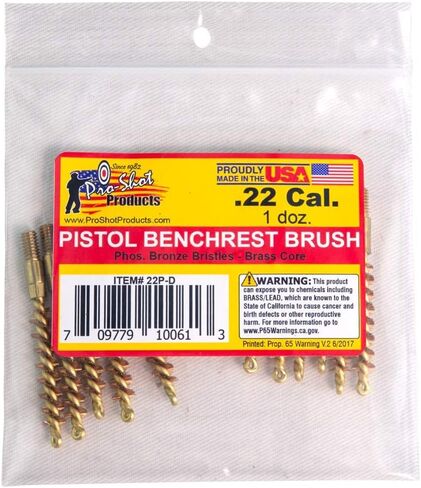 Pro Shot Products .30 Cal. Rifle Bore Brush Dozen Pack, Brass in Kuwait