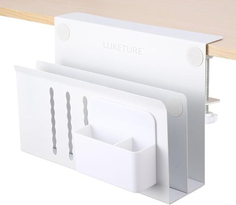 LUKETURE Desk Side Storage, No Drill Laptop Mount with Pen Holder, Clamp-On in Kuwait