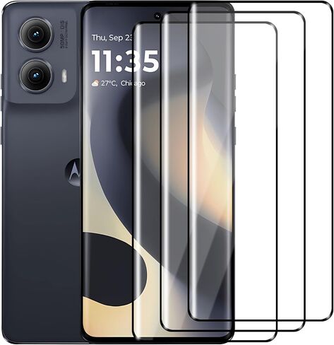 (3 Pack) For Motorola Edge 2024 Screen Protector，HD-Clear Tempered Glass Screen Protector [3D Touch][Bubble-Free][Anti-Scratch] Screen Protector Glass For Motorola Edge 2024/2023 in Kuwait