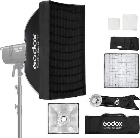 Godox EazyFlow 90 * 90cm/35.4in*35.4in Softbox with Diffuser/Grid/Carry Bag in Kuwait