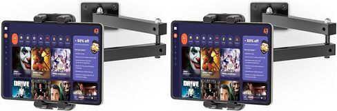 Foldable Tablet Wall Mount, Sturdy Metal Base, 360° Rotation Tablet Holder Stand with 2-Stage Extendable Arm, Kitchen Wall Mount Bracket Holder for All 4.7-12.9 Inch Tablets in Kuwait