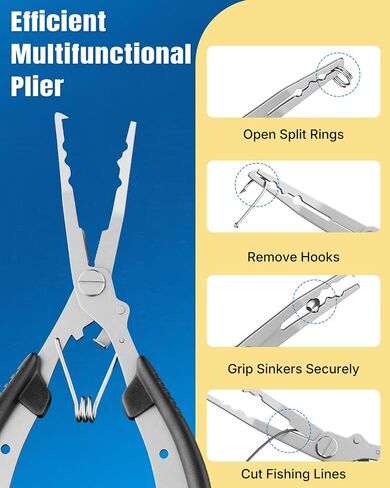 Pawfly 250 Pcs Split Rings and Split Ring Pliers Kit for Fishing, Black-1 in Kuwait