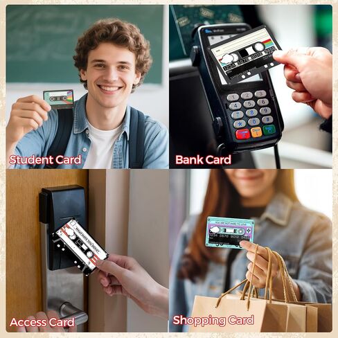 GTOTd Retro Cassette Tape Debit Credit Card Cover Sticker Skin（8 Pack） in Kuwait