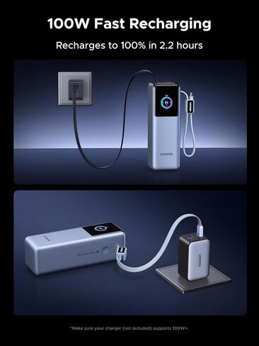 UGREEN Nexode Pro 25000mAh 200W Retractable Cables Power Bank for iPhone in Kuwait