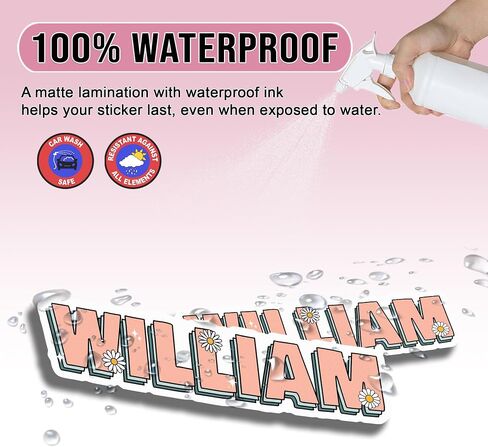 TAYTA (6pcs) Customized Name Stickers Sheet - Personalized Text, Waterproof in Kuwait