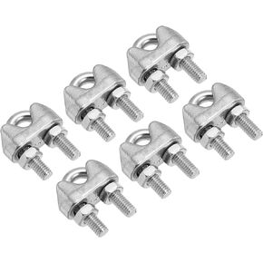 PATIKIL 5/32" / 4mm Wire Rope Cable Clip Clamp, 6 Pac M4 304 Stainless Steel U Bolt Saddle Fastener for Rigging Railing, Silver Tone