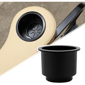 Roykaw Cup Holder Insert for Golf Cart Armrest,with Drain Hole, Black