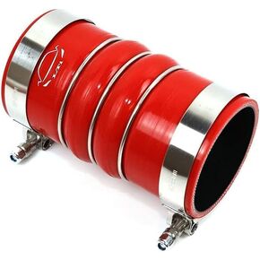 TenKe 6" Length CAC 4-Ply Reinforced High Performance 2.5" ID Charge Air Cooler Double Hump Hose Boot Silicone Coupler 100 PSI (BLACK, 2.5 inch)