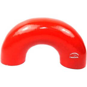 TMKOOL Universal 4-Ply عززت عالية الأداء 3.5 "ID 180 درجة الكوع مقرنة سيليكون خرطوم 5 مم سمك الجدار + 2x SS 304 T بولت المشبك (أحمر، 3.5") in Kuwait