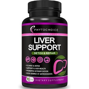 Liver Cleanse Detox & Repair All-in-One Liver Health Support Supplement-Herbal Complex with Milk Thistle Silymarin, Artichoke Extract, Choline, Beet Root, Dandelion-Fatty Liver Renew Formula-90ct/1Pk