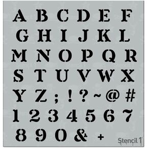 Stencil1 Alphabet Crafty Letters Stencil 1/2 inch Stencil - Reusable Premium Quality Mylar Stencils for Painting - Stencil Crafts Decor on Walls Fabric & Furniture Art Craft (1/2" Letters) 5.75" x 6"