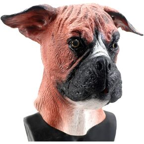 قناع كلب من اللاتكس على شكل حيوان من HENGYUTOYMASK، قناع رأس كلب بوكسر واقعي، قناع الكلب أزياء الهالوين in Kuwait