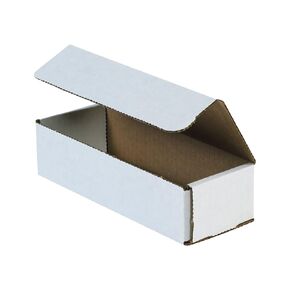 Aviditi White Corrugated Cardboard Mailing Boxes, 8 x 3 x 2 Inches, Pack of 50, Crush-Proof, For Shipping, Mailing and Storing