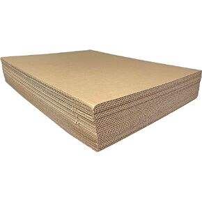 Corrugated Cardboard Filler Insert Sheet Pads 1/8" Thick - 24 x 18 Inches for packing, mailing, and crafts - 25 Pack