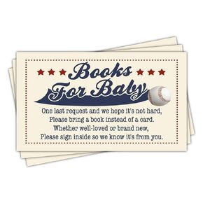 Baseball Books for Baby shower insert - Set of 40