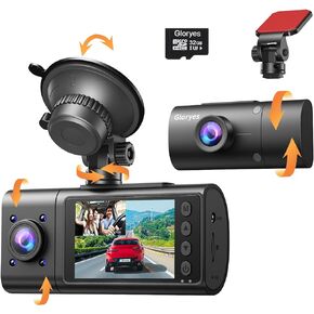 Dual Dash cam Front and Inside 1080P fhd Dash Camera,Single Front 2K/1440P,Infrared Super Night Vision,Dash Camera for Cars Uber Taxi,dashcam car Camera Loop Recording with Free 32G Card