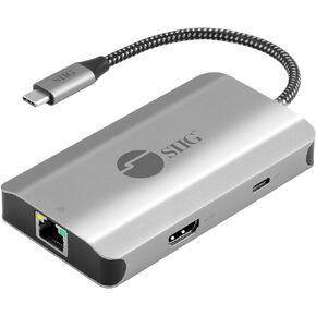 SIIG 5-in-1 USB C Hub, 4K 30Hz HDMI Output/Ethernet 1Gbps/ 2X USB-A 5Gbps/ PD 100W USB-C for MacBook, Windows, Chromebooks and USB Devices (JU-H30L11-S1)