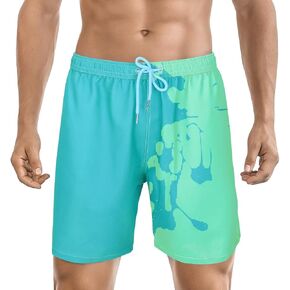 HAMTRED Men's Swim Trunks Quick Dry Beach Shorts, Color Changing Swim Trunks for Men, Temperature Color Changing Shorts