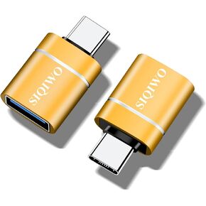 SIQIWO USB C to USB 3.0 OTG Adapter, [2 Pack] Type C OTG Adapter Thunderbolt 3 Type C Adapter, for MacBook Pro 2019/2018/2017, MacBook Air 2018, Dell XPS, Samsung Galaxy, Huawei, Pixel, Surface Go